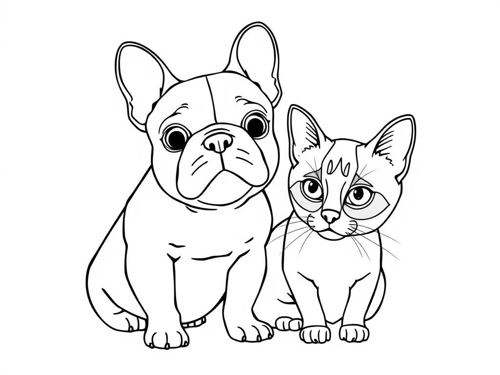 Cute Pets Coloring Page