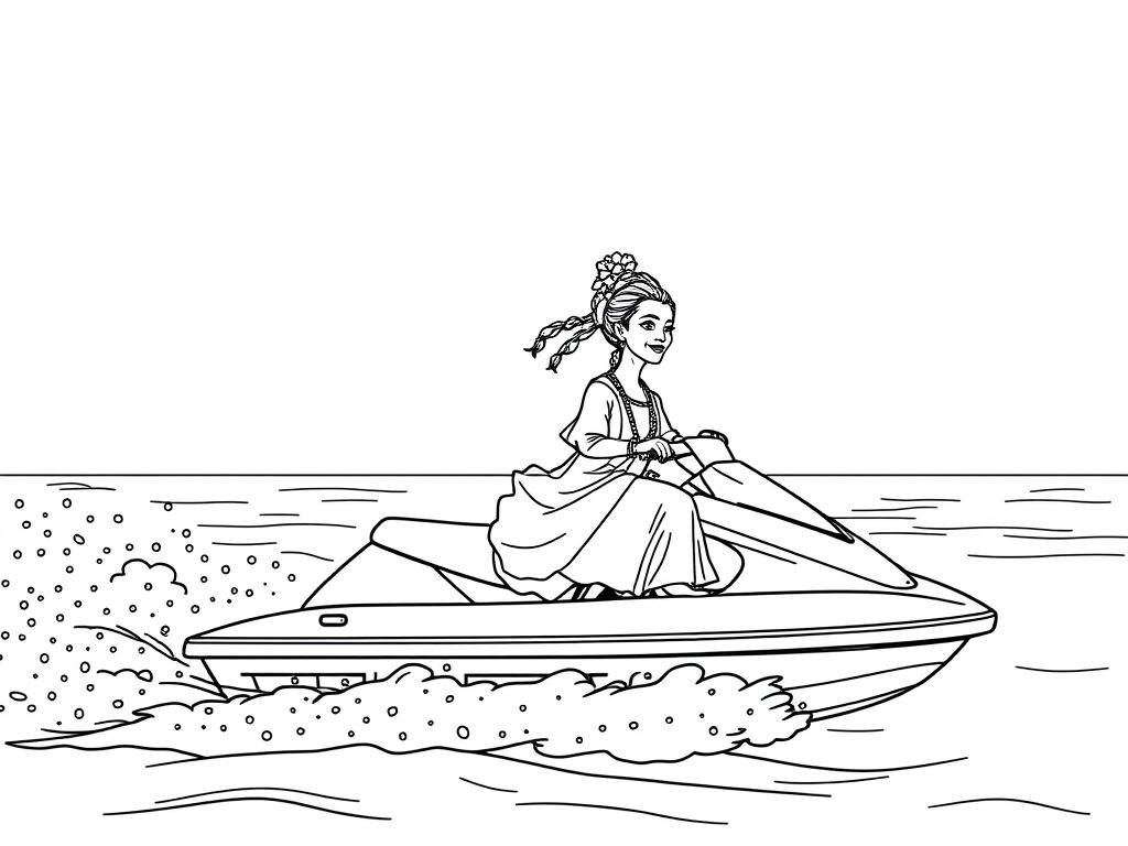 Preview of Frida Kahlo on a jetski towing Elsa on waterskis