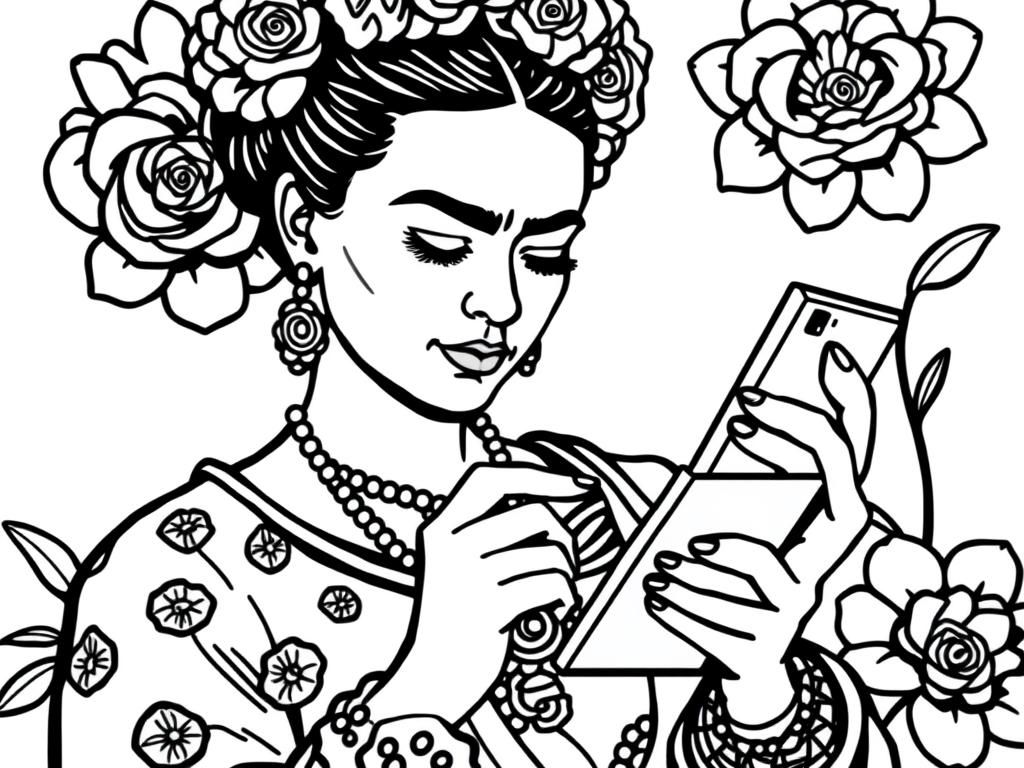 Preview of frida kahlo scrolling on her phone