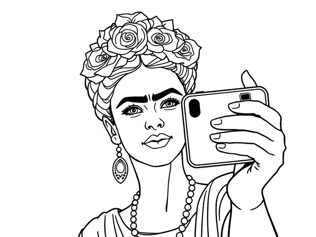 Preview of frida kahlo taking a selfie