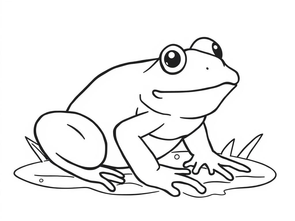 Happy Frog Coloring Page