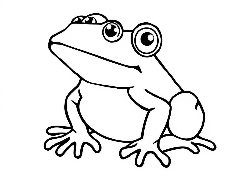 Coloring Page of a Happy Frog