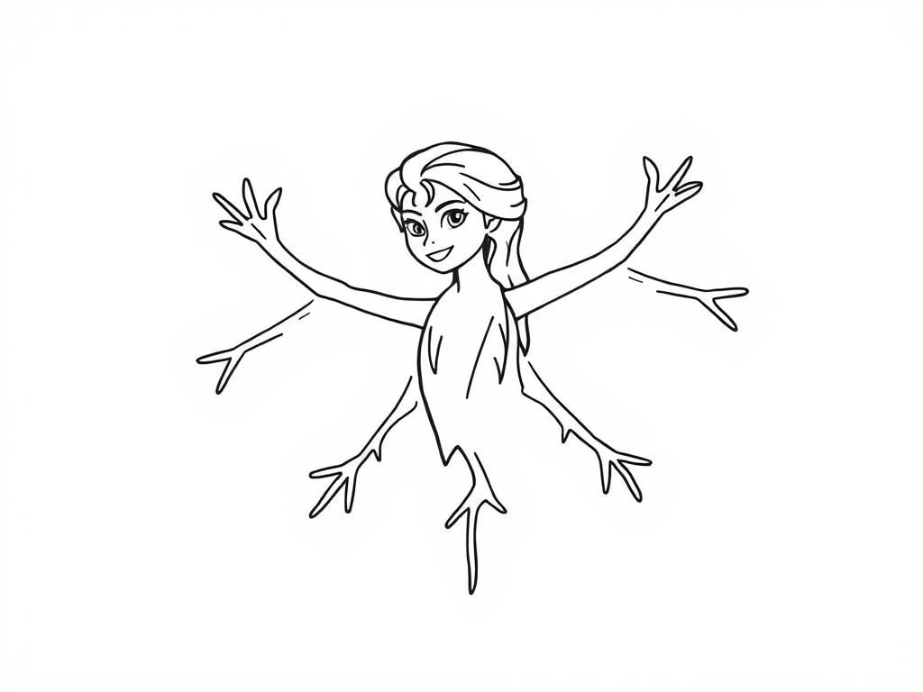 Kleurplaat van Elsa als kip