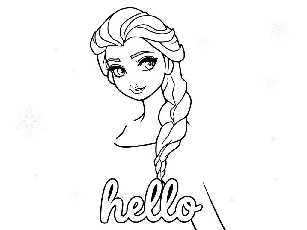 Preview of frozen elsa with hello text