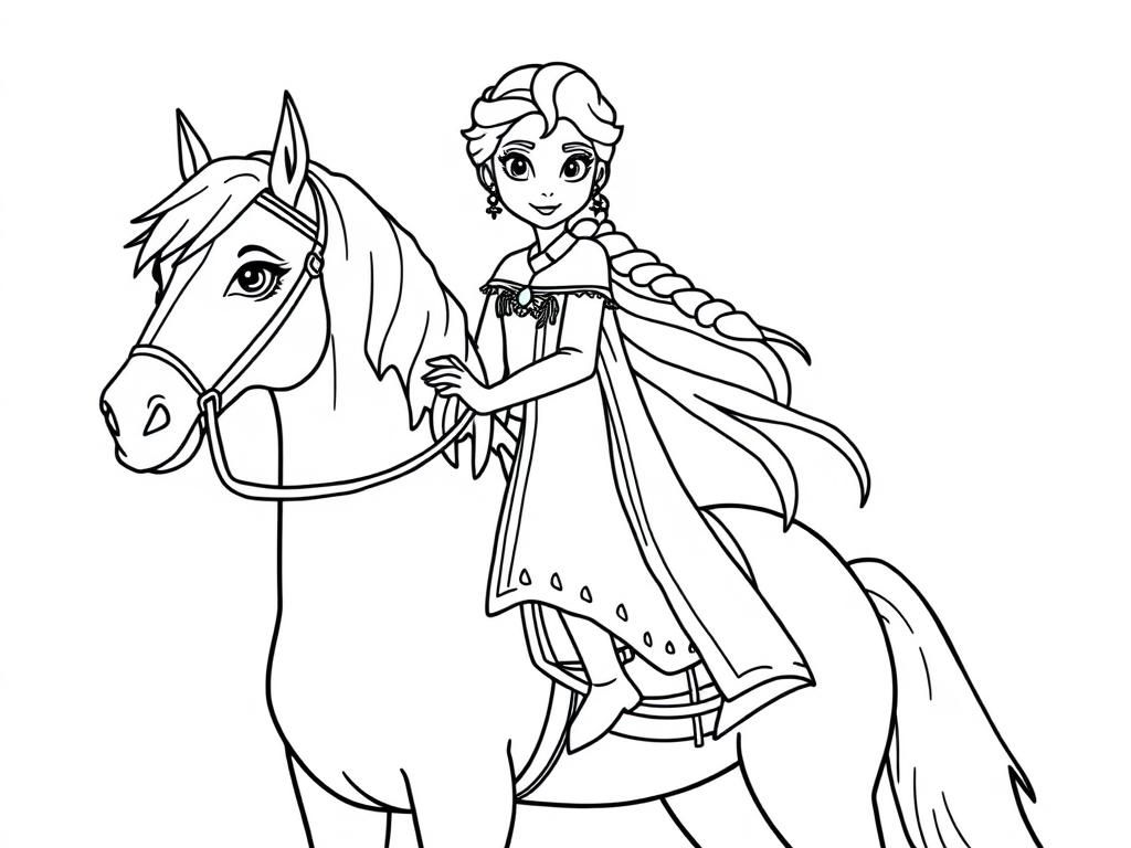 Preview of Frozen's elsa with ana on a horse