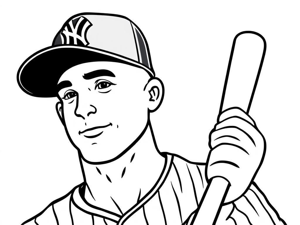 full baseball player with yankee cap