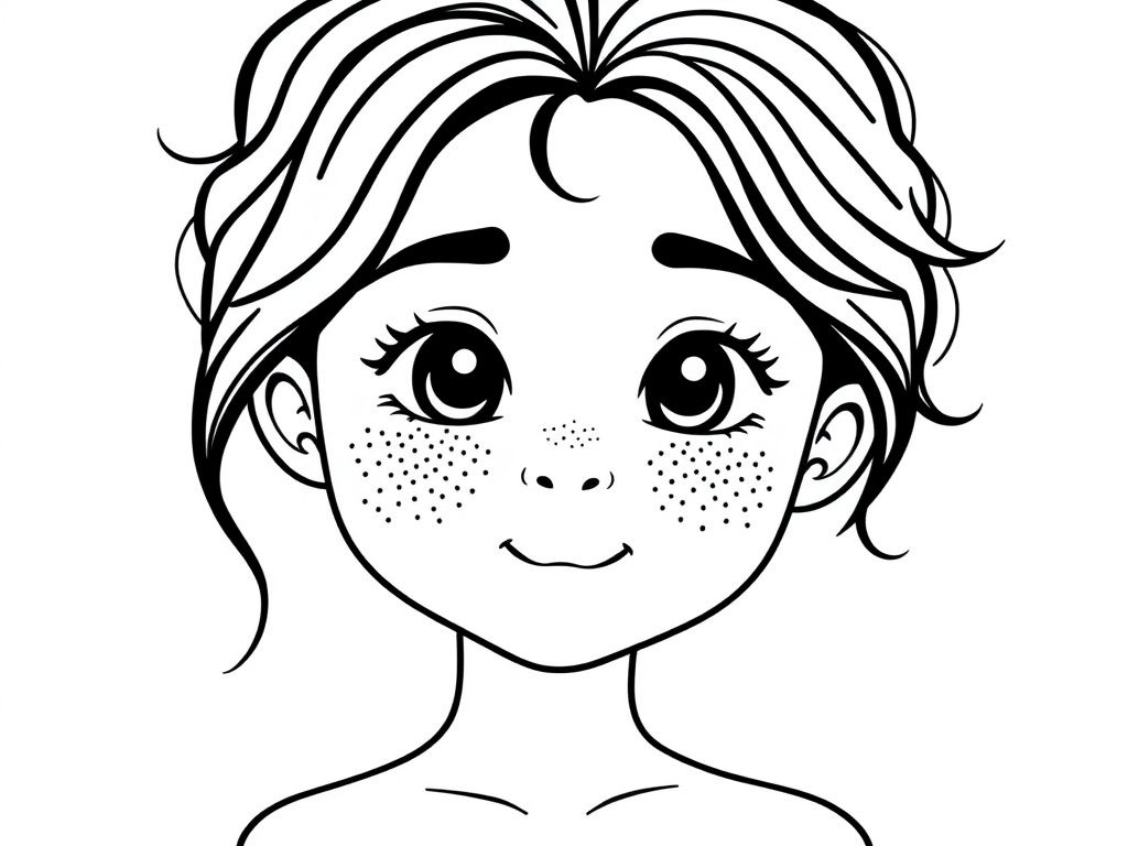 Smiling Girl Coloring Page