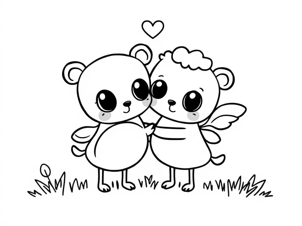 Cuddly Bear Friends Coloring Page