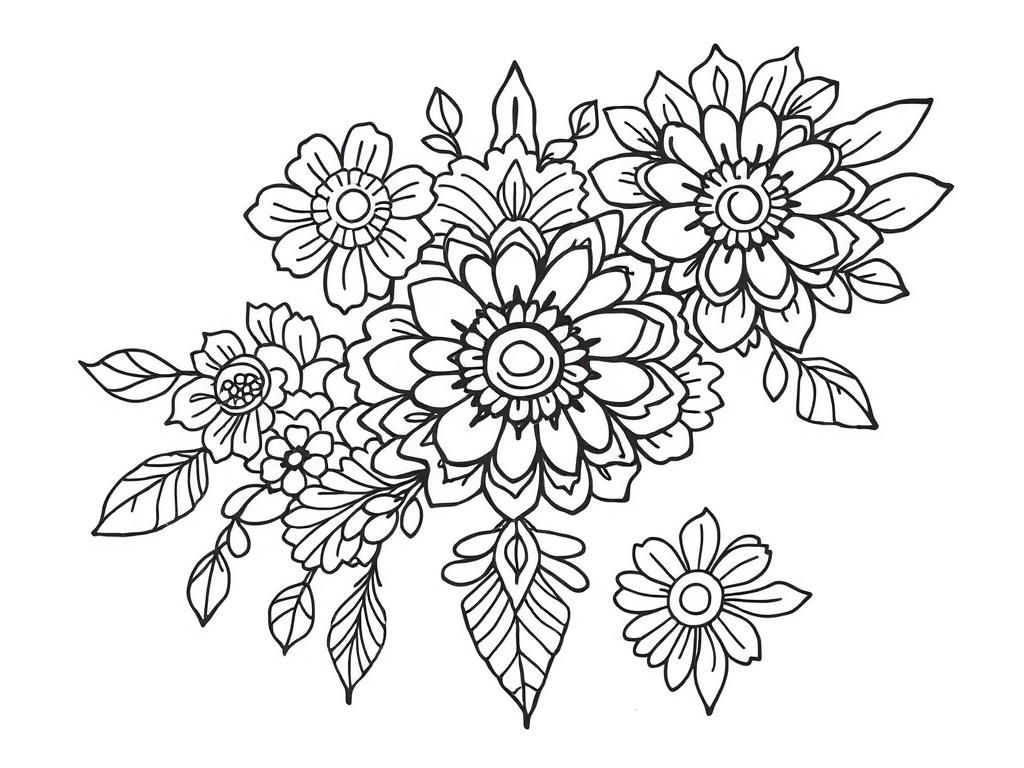 Flower Bouquet Coloring Page