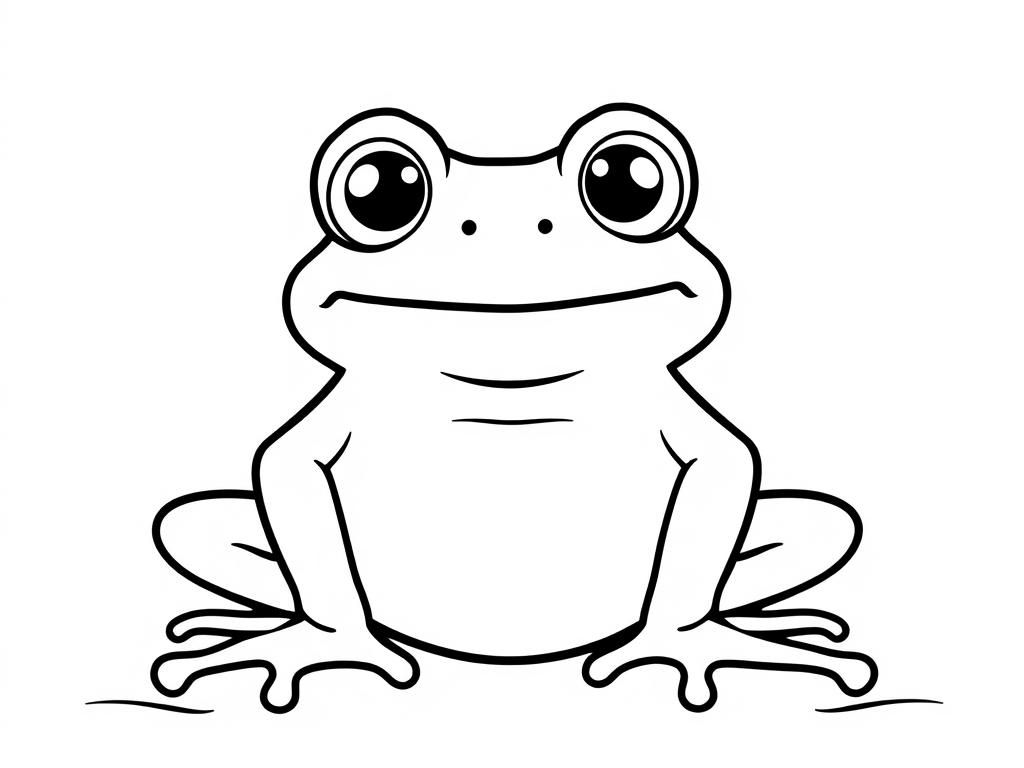funny frog - Free Printable Coloring Page