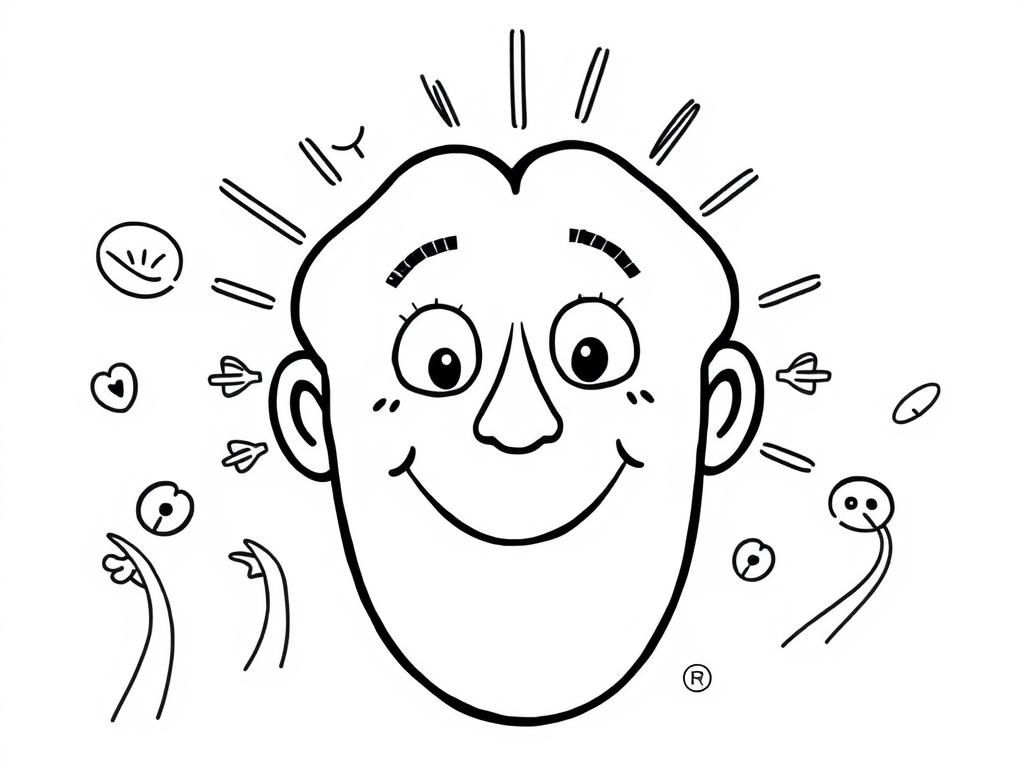 Happy Face Animal Coloring Page