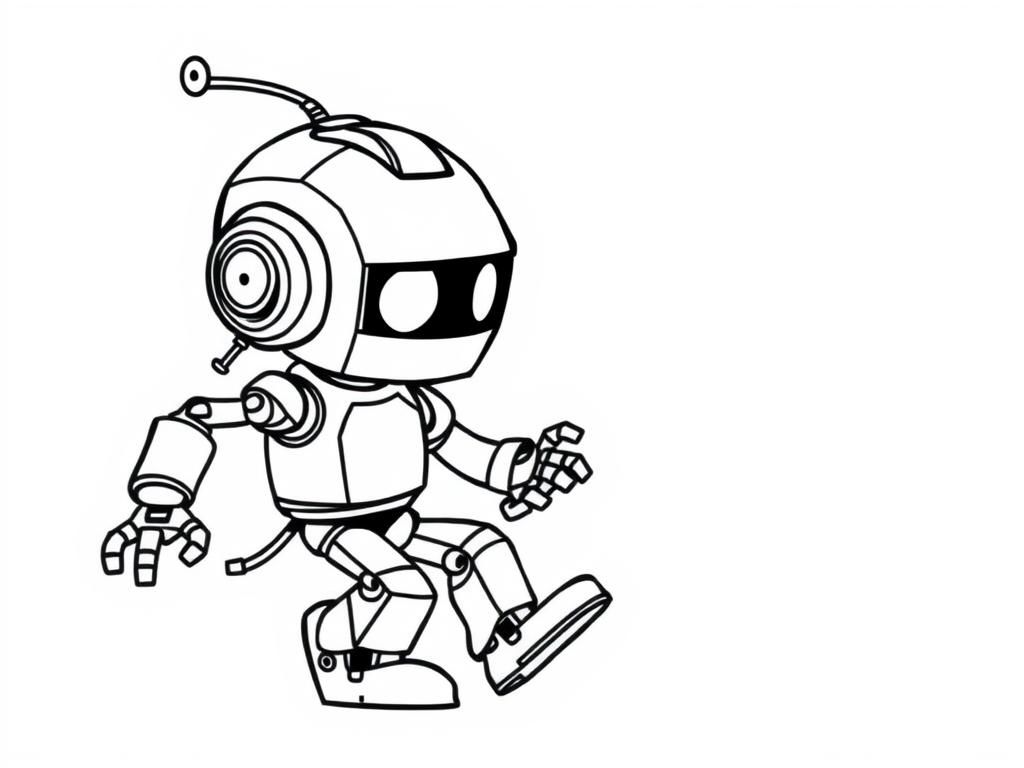 Robot Coloring Page for Kids