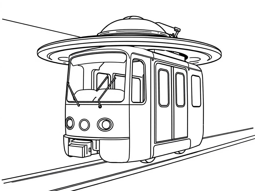 Tram Coloring Page