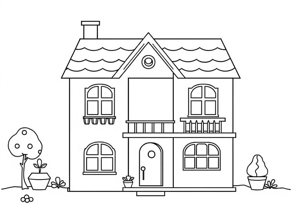 House Coloring Page