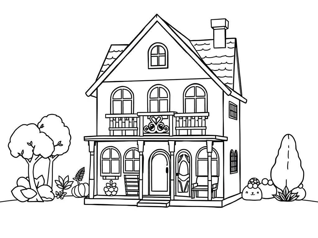 Cozy House Coloring Page