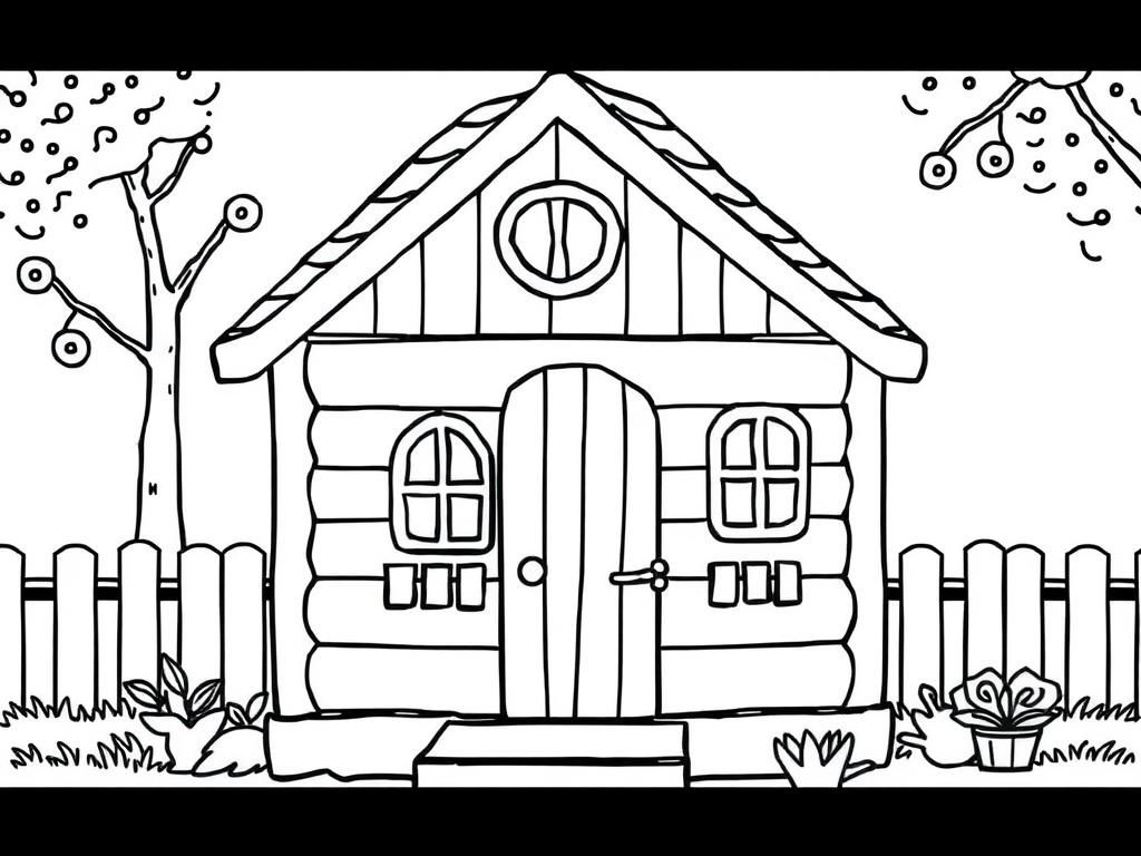 Cozy Little House Coloring Page