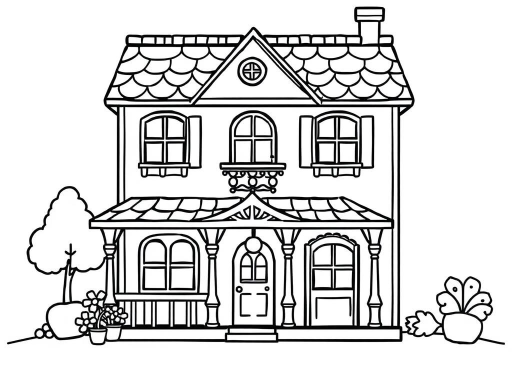 House Coloring Page