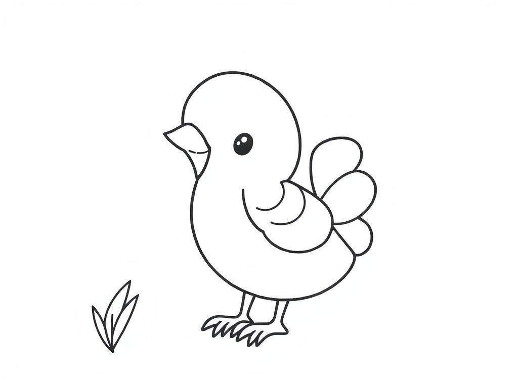 Cute Bird Coloring Page