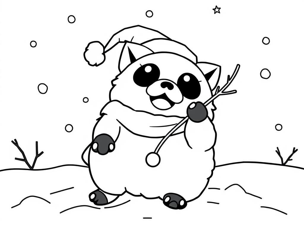 Galarian Darumaka playing in the snow for christmas