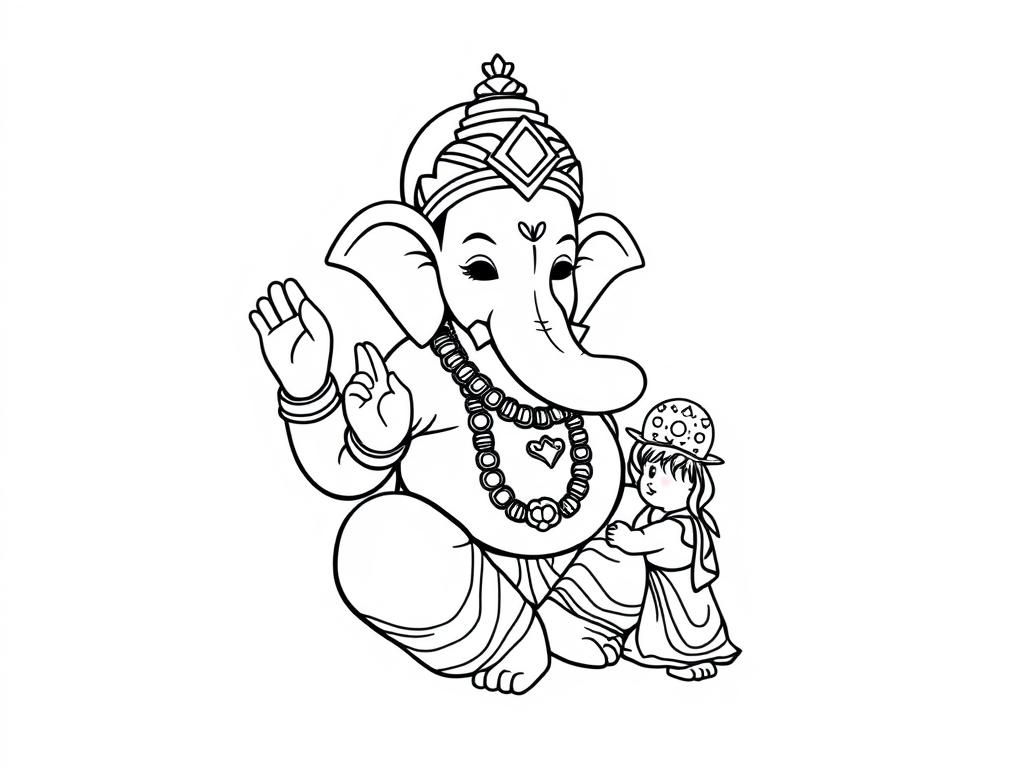 Ganesha blessing a little child named jashvi