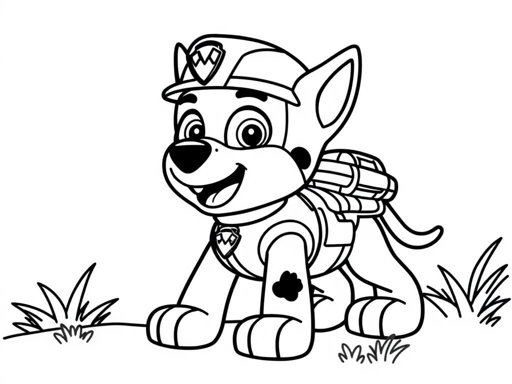 Generate Chase from paw patrol - Free Printable Coloring Page