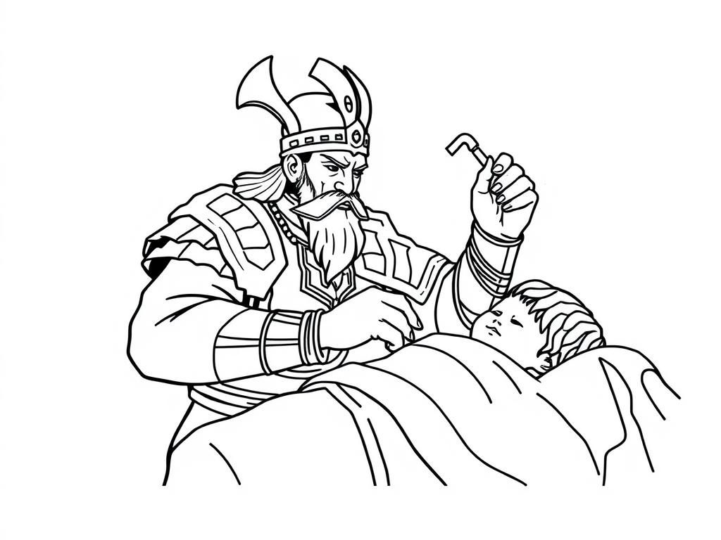 Kleurplaat van krijgers