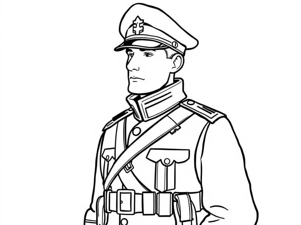 Military Officer Coloring Page