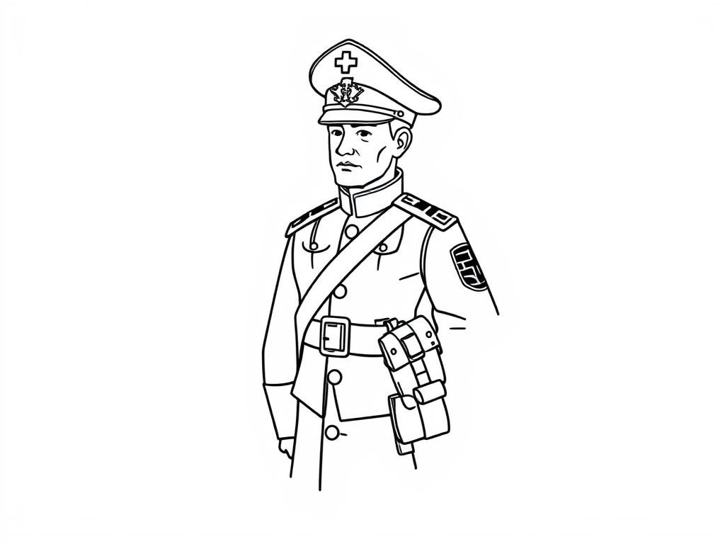 Military Officer Coloring Page