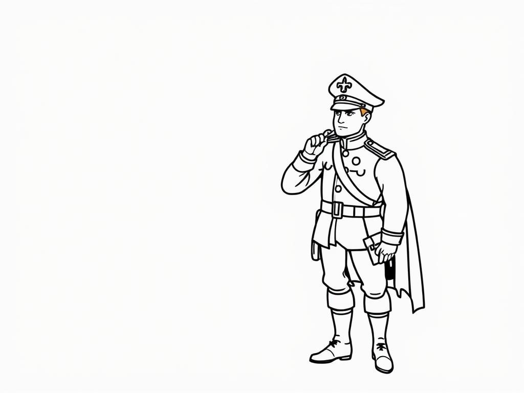 Military Officer Coloring Page