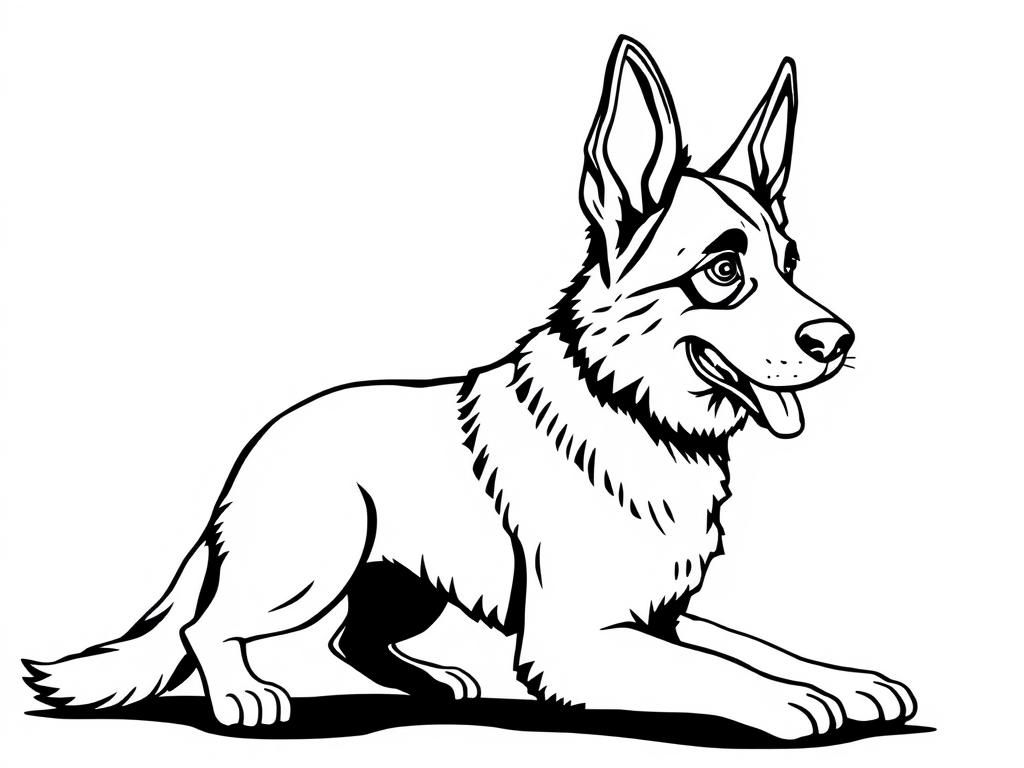 German Shepherd Dog Coloring Page