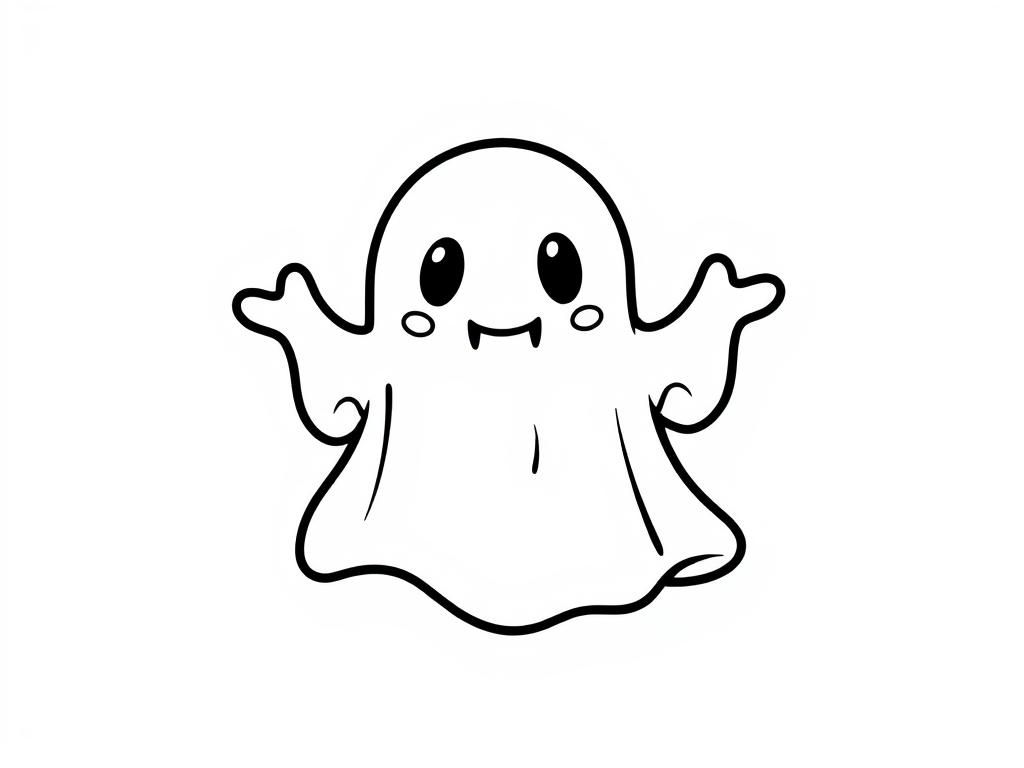 Cute Ghost Coloring Page