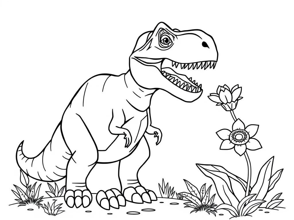 Preview of giant dinosaur eating a flower