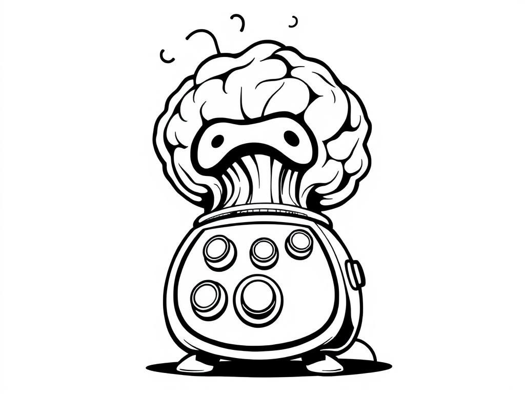 Brain Robot Coloring Page