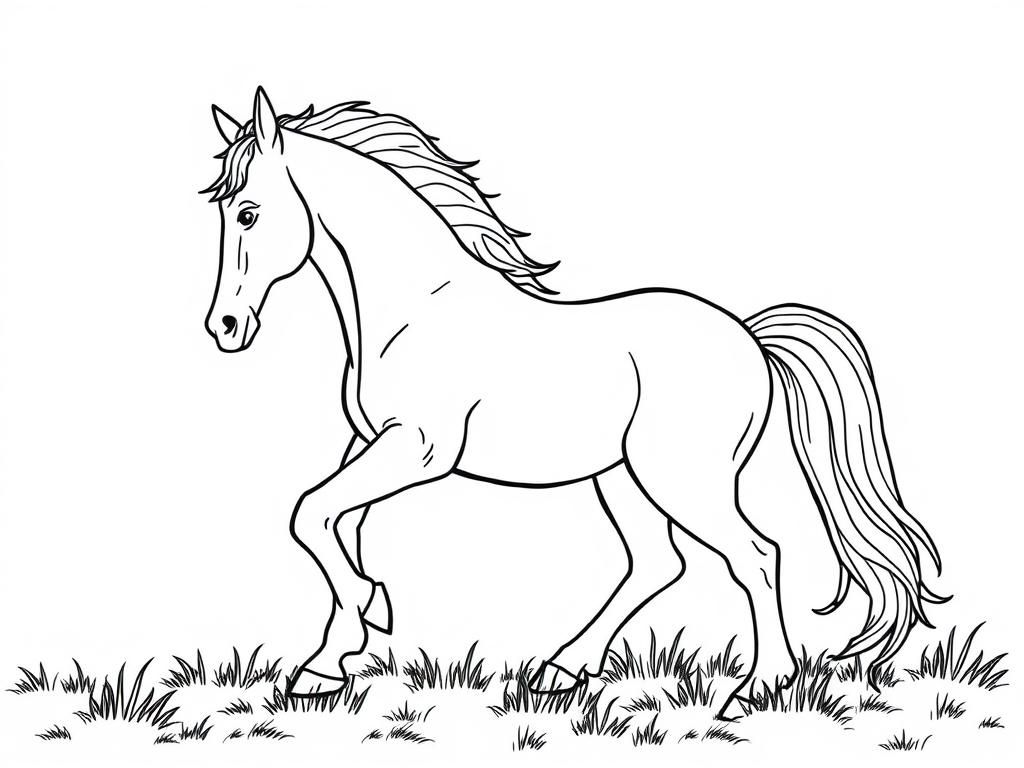 Horse Running Coloring Page