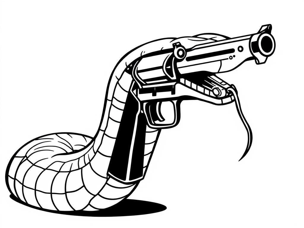 Snake Gun Coloring Page