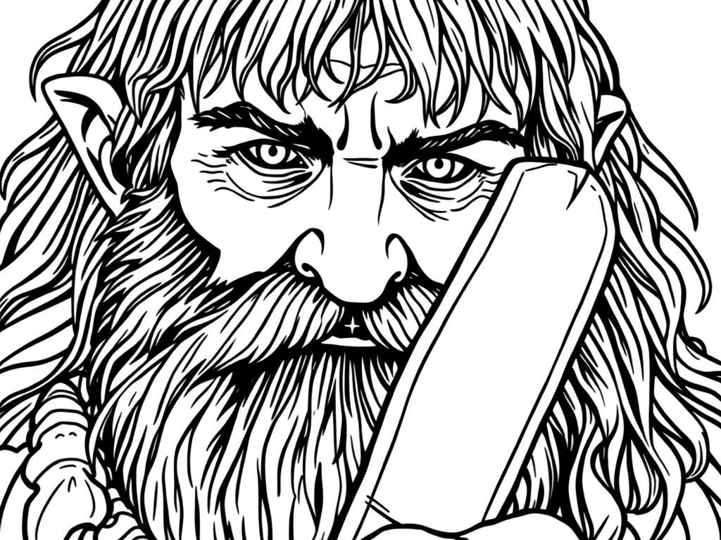 Preview of gimli from lord of the ring realistic in a4 format