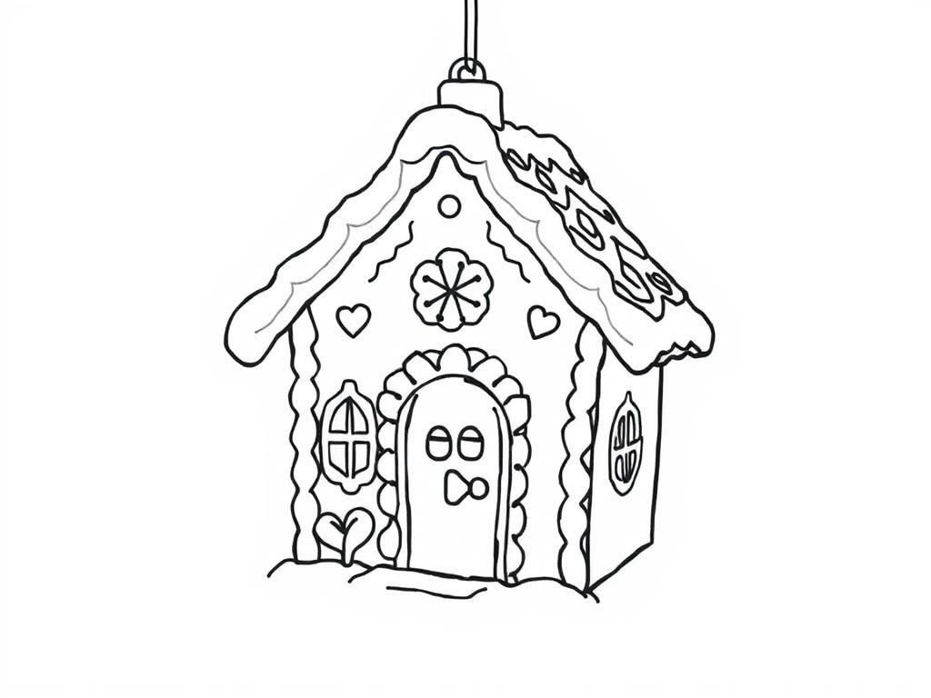 Gingerbread House Coloring Page