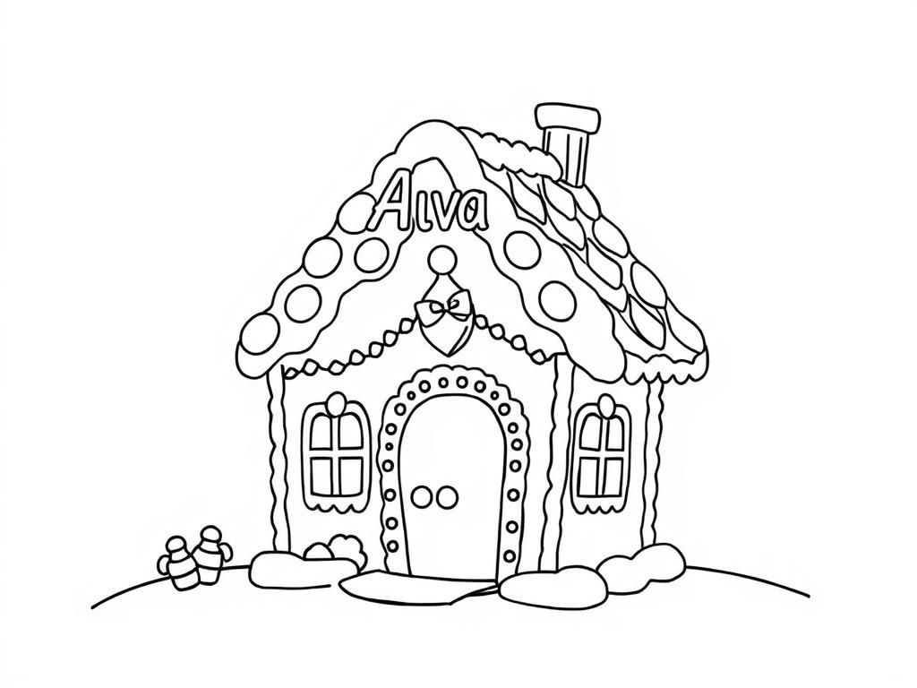 Gingerbread House Coloring Page