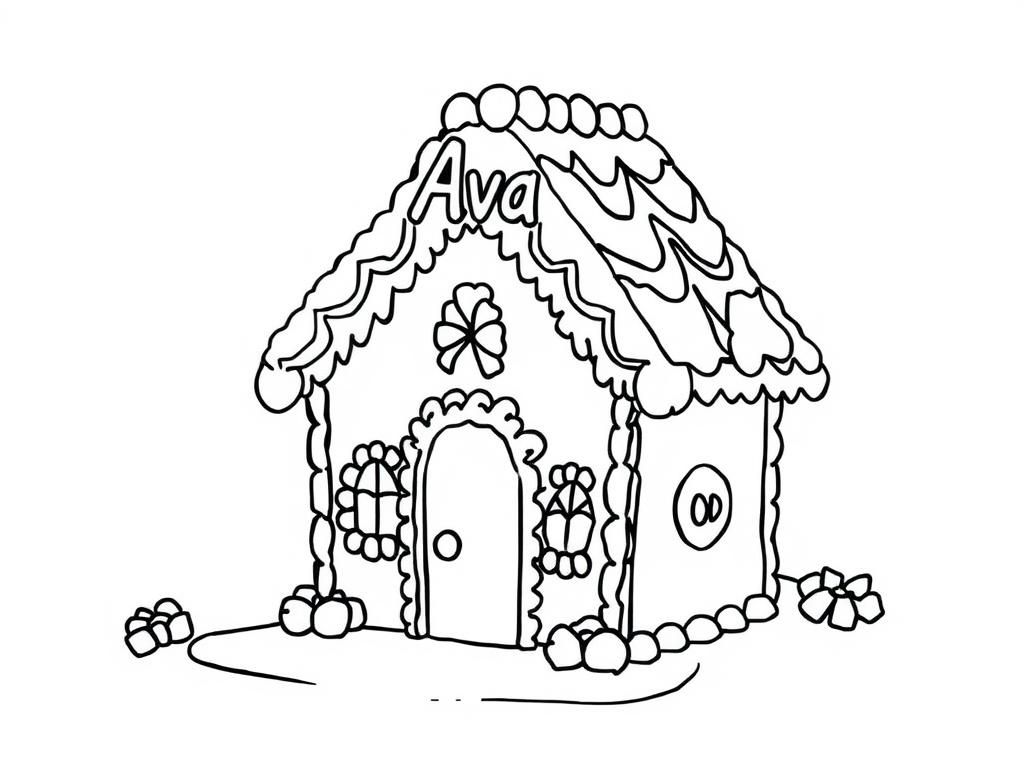 Gingerbread House Coloring Page