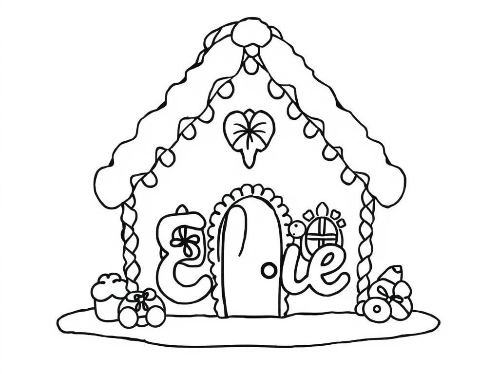Gingerbread House Coloring Page