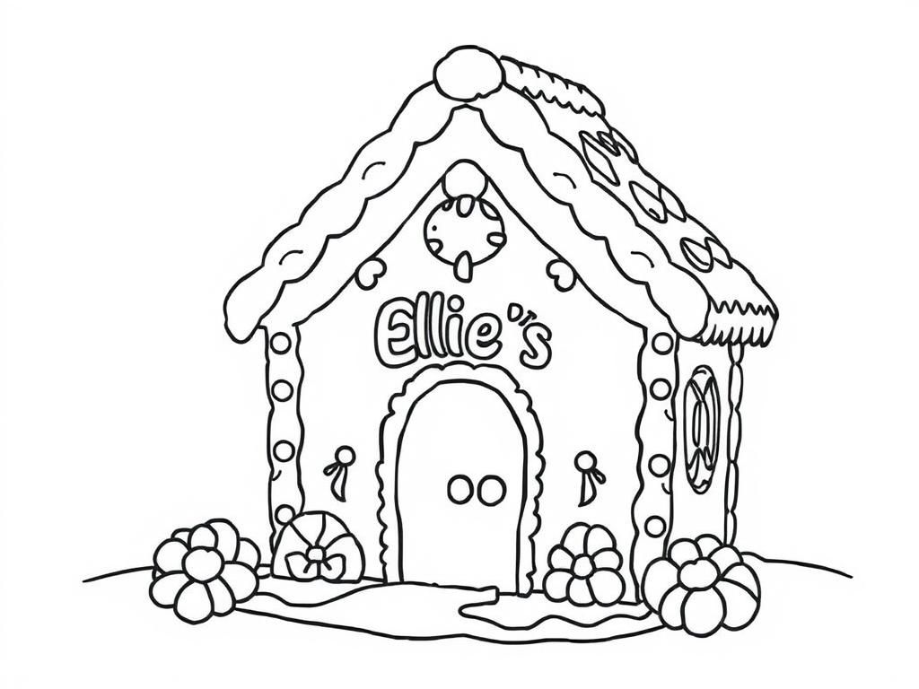 Gingerbread House Coloring Page