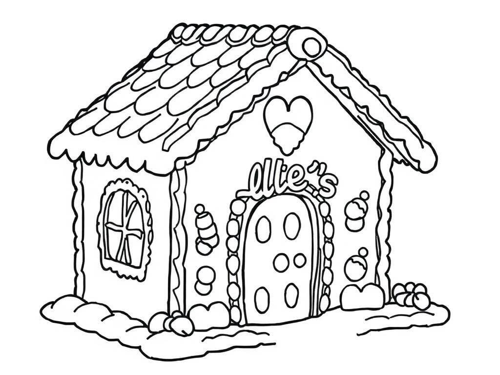 Gingerbread House Coloring Page