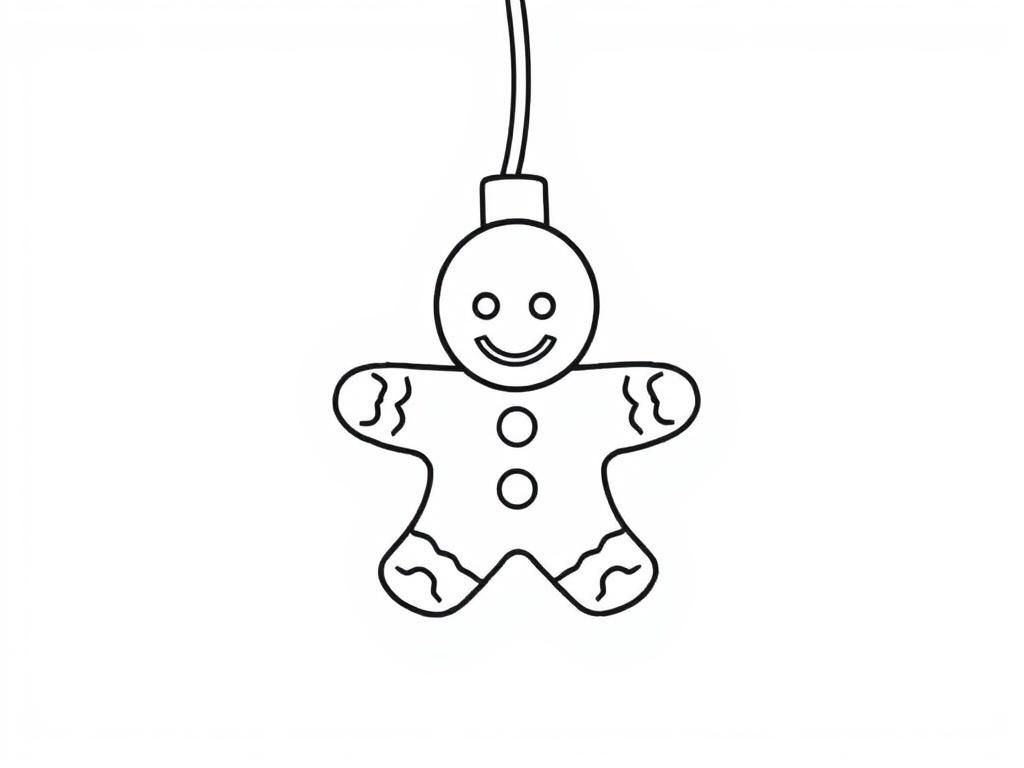 Kleurplaat van de peperkoekman voor Kerstmis