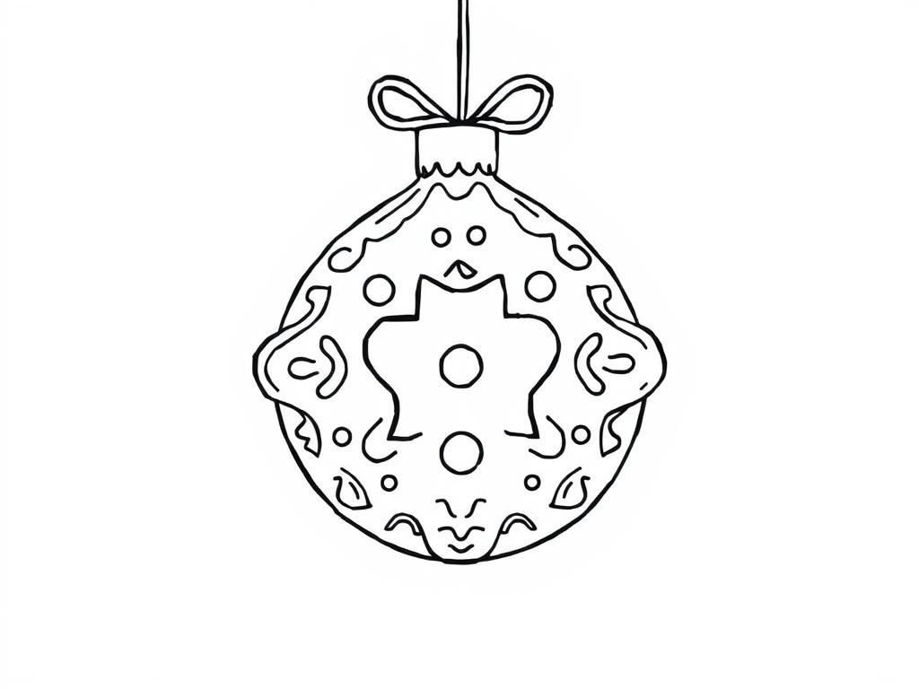 gingerbread ornament - Free Printable Coloring Page