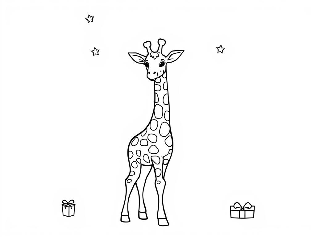 Smiling Giraffe Coloring Page