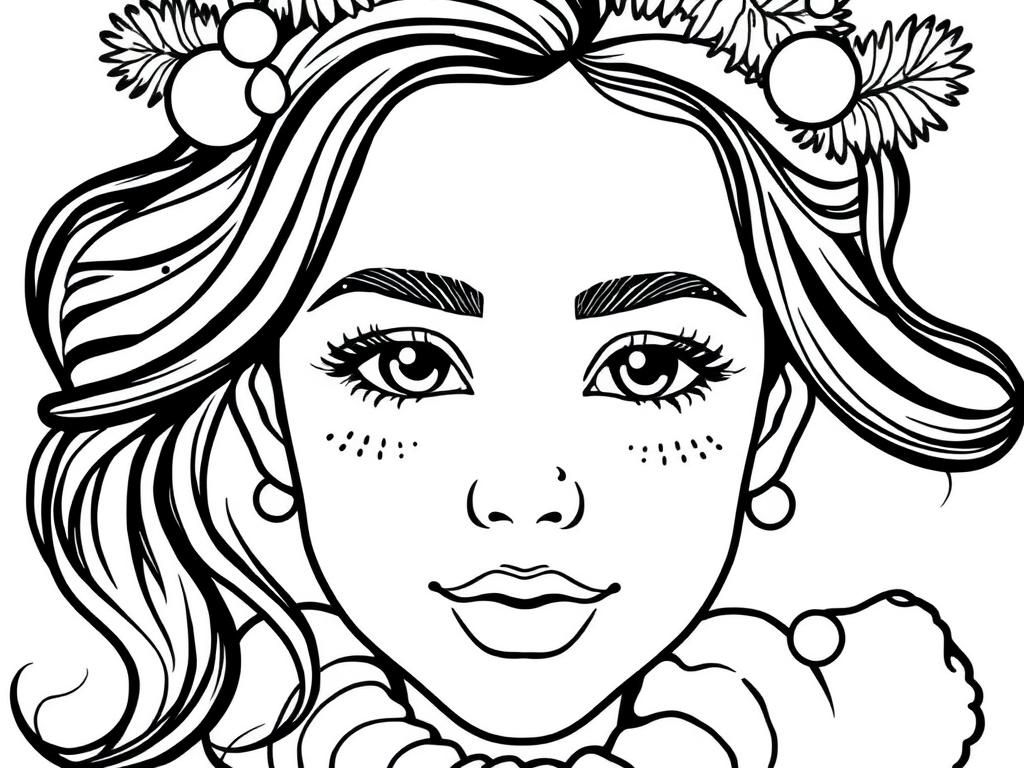 Kleurplaat meisje met lang haar