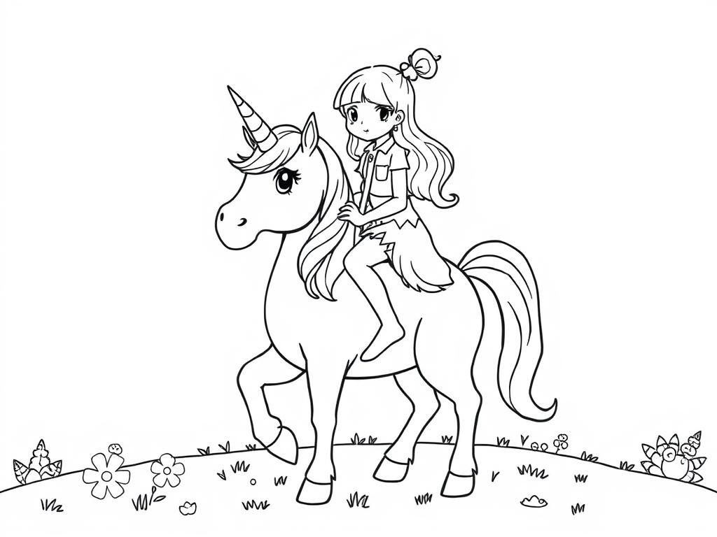 Preview of Girl sitting on a unicorn