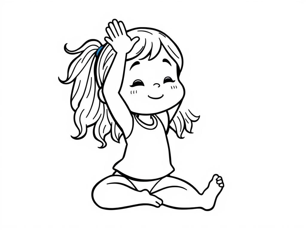 Preview of Girl toddler exercising doing yoga