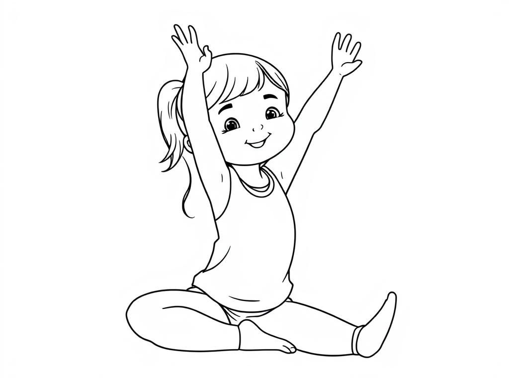 Girl toddler exercising doing yoga