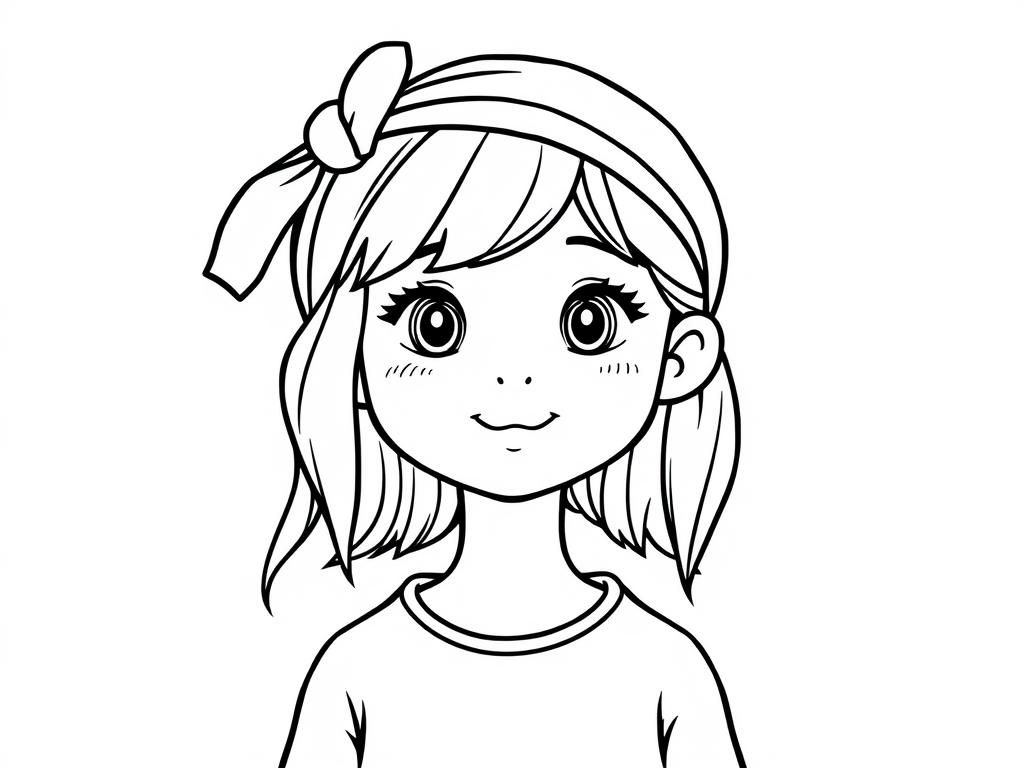 Smiling Girl Coloring Page